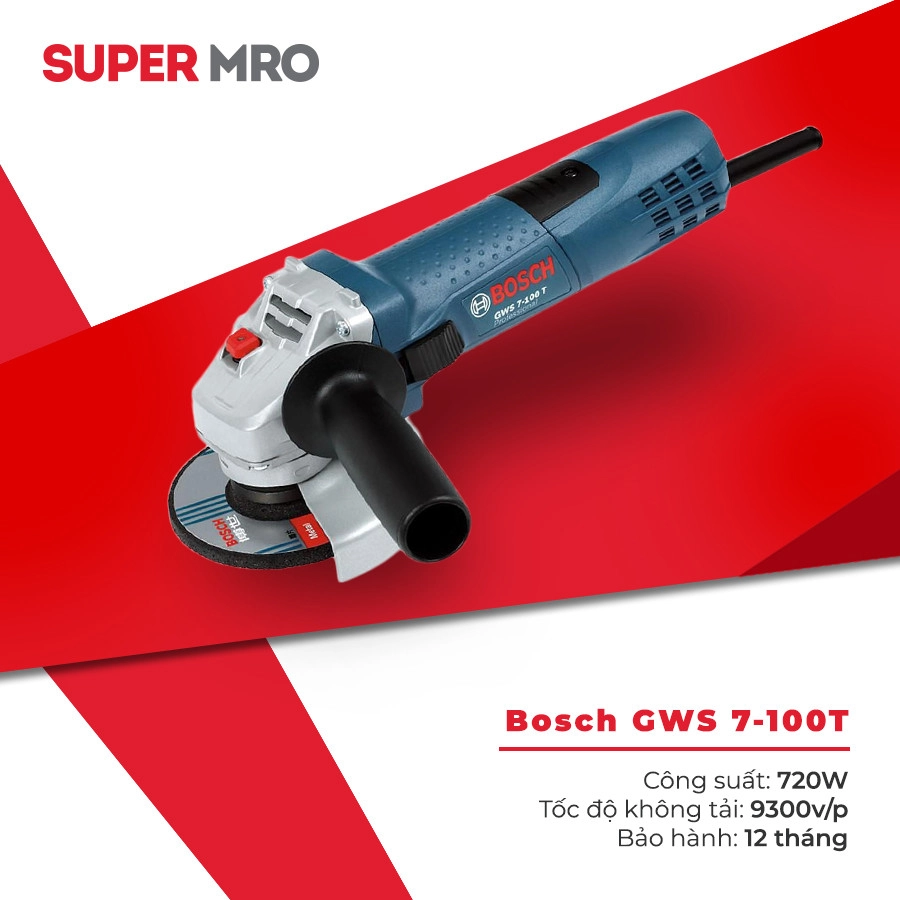 Máy mài góc Bosch GWS 7-100 T 100 mm 720W tạo ấn tượng với thiết kế bên ngoài bắt mắt