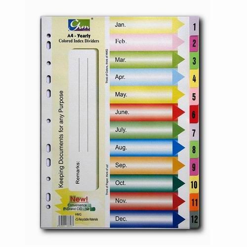 Chia file giấy Pgrand 1-12 có số