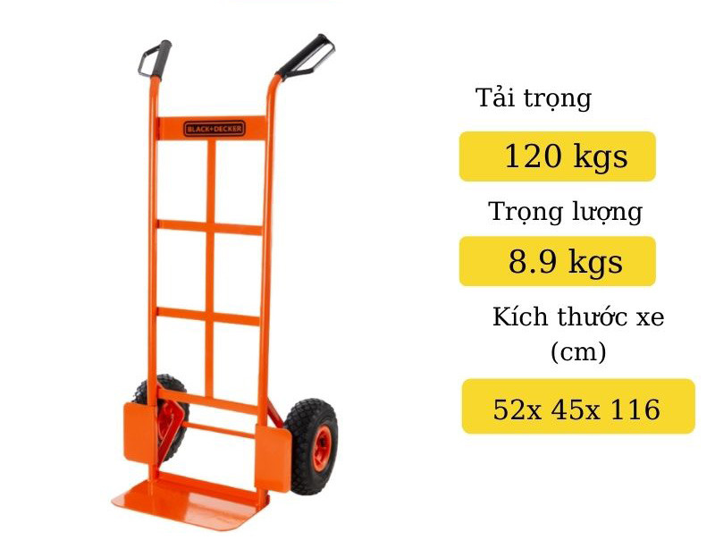 Xe đẩy hàng 2 bánh BlackandDecker H301 120kg xuất hiện phổ biến tại Việt Nam