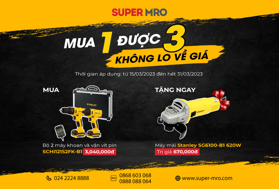 Super MRO tặng máy mài