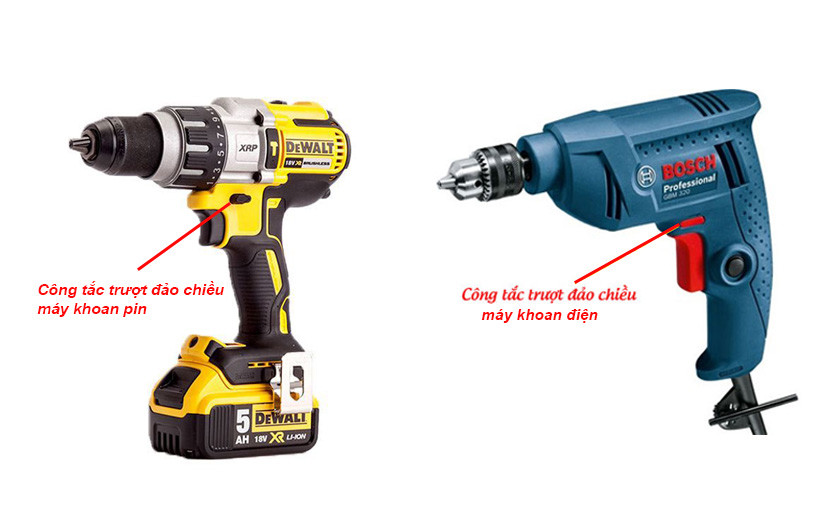 Sơ đồ công tắc đảo chiều máy khoan cầm tay - Cách đảo chiều máy khoan tay