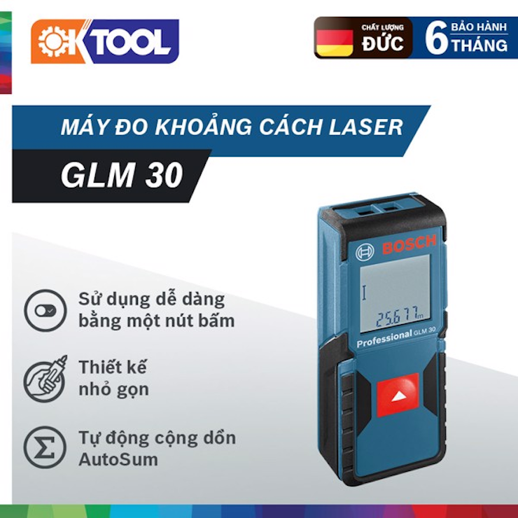 Thước laser bosch gọn nhẹ, tiện lợi
