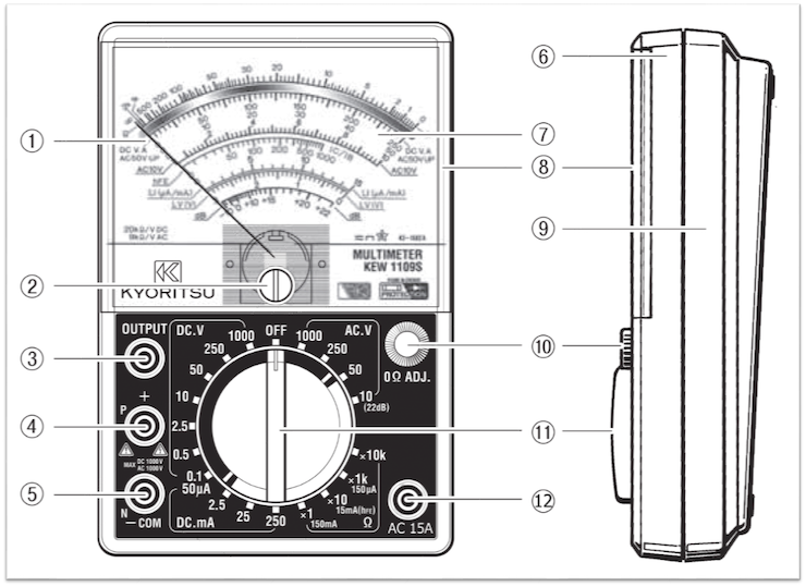 cấu tạo của đồng hồ đo điện vạn năng kyoritsu kim