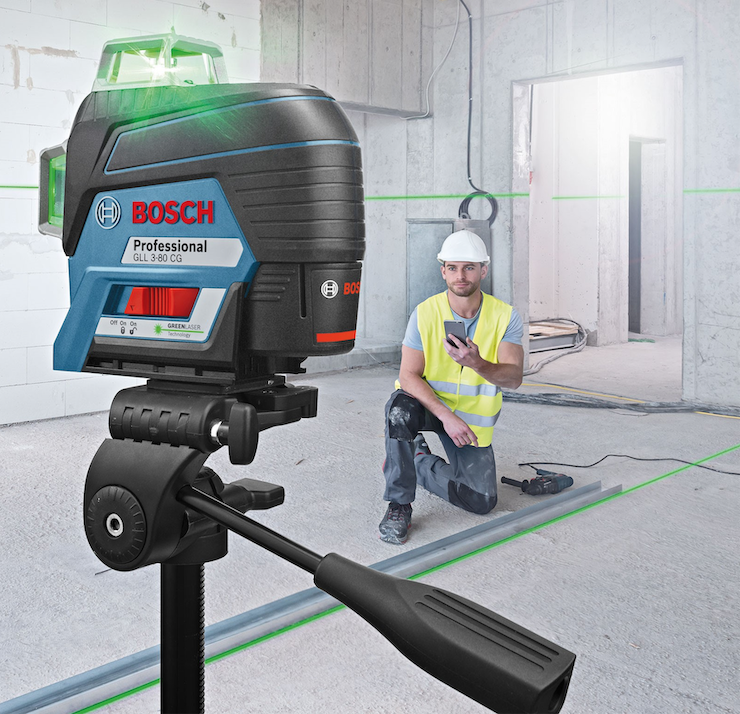 Sử dụng máy cân bằng laser 5 tia xanh trong xây dựng