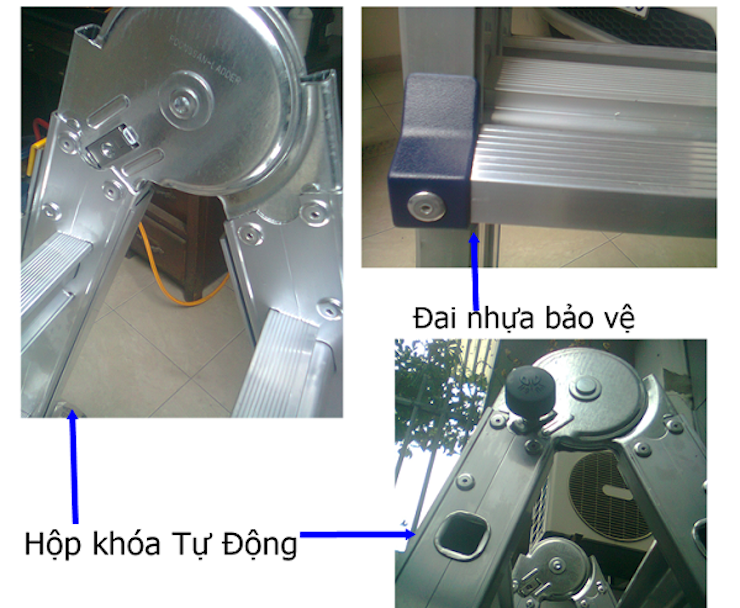 Thang nhôm Poongsan được trang bị nhiều tính năng an toàn