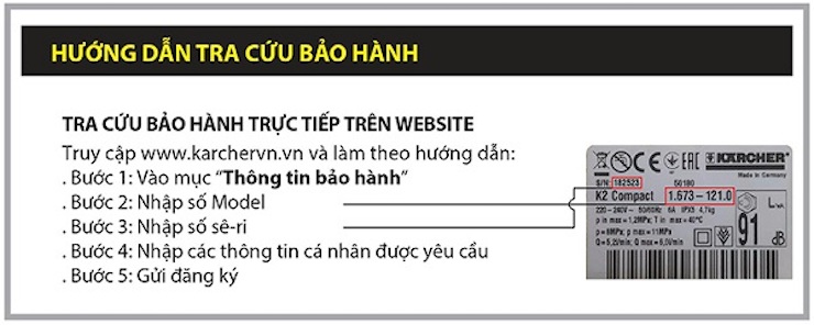 Hướng dẫn kiểm tra máy xịt rửa Karcher chính hãng bằng website