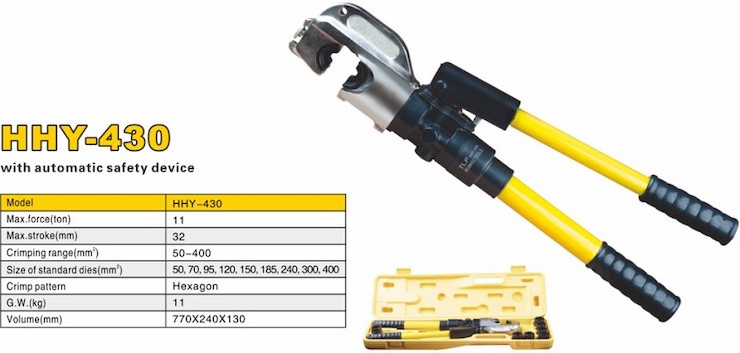 Kìm bấm cos thủy lực TLP HHY-430 400mm2