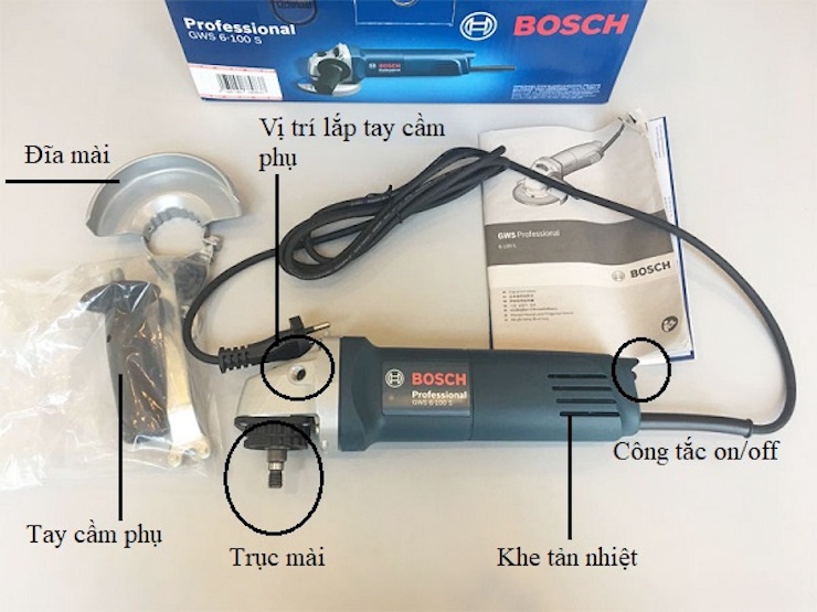 Cấu tạo của máy cắt Bosch GWS 6-100