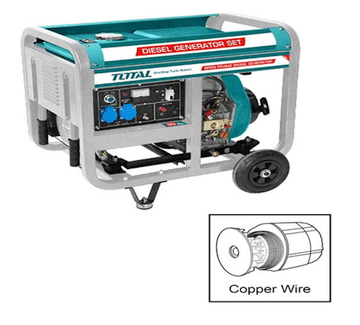 Máy phát điện dùng dầu diesel Total TP450003 5KW