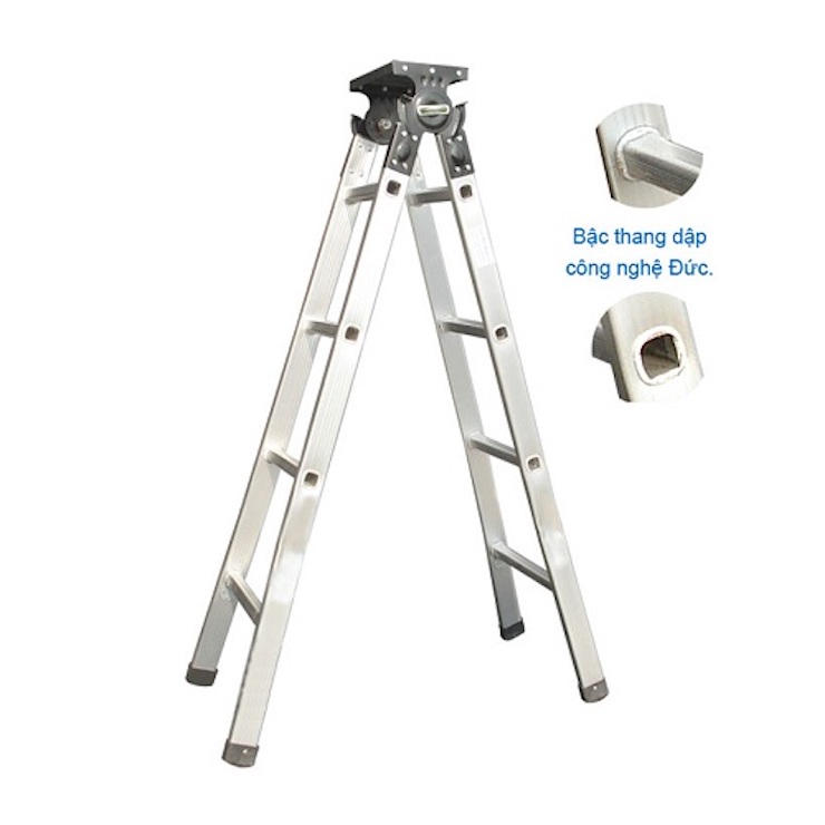 Thang nhôm gấp 2m có thiết kế vững chắc, mạnh mẽ