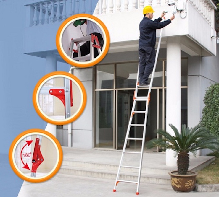 Thang nhôm gấp 2m được sử dụng rộng rãi trong các gia đình