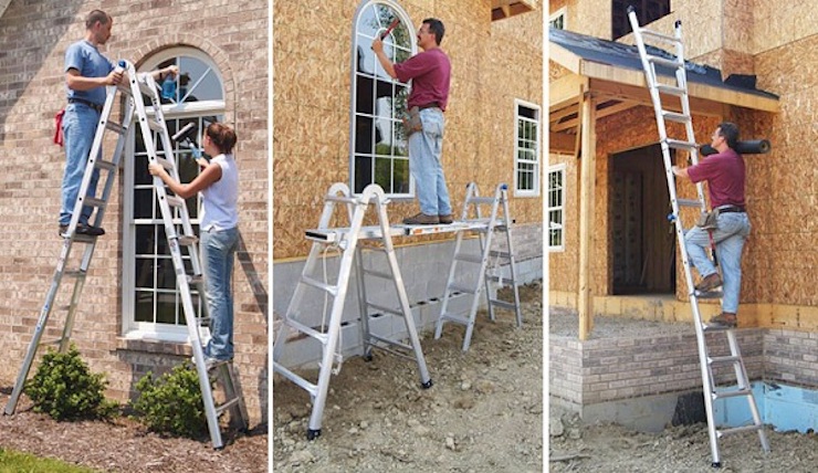 Thang nhôm gấp 4 có thể điều chỉnh độ cao dễ dàng