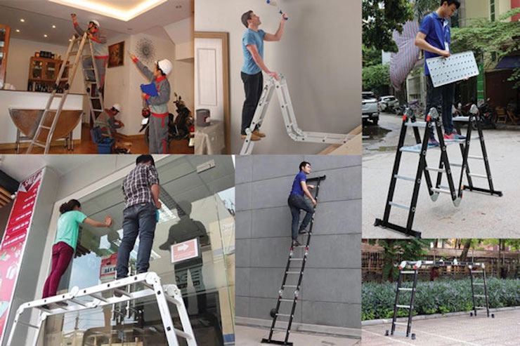 Thang nhôm gấp 4 được ứng dụng rộng rãi trong đời sống