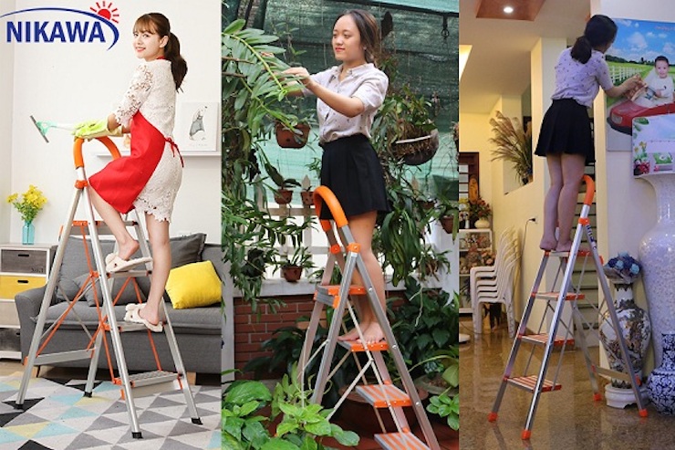 Thang nhôm ghế 5 bậc được ứng dụng cho nhiều việc trong gia đình
